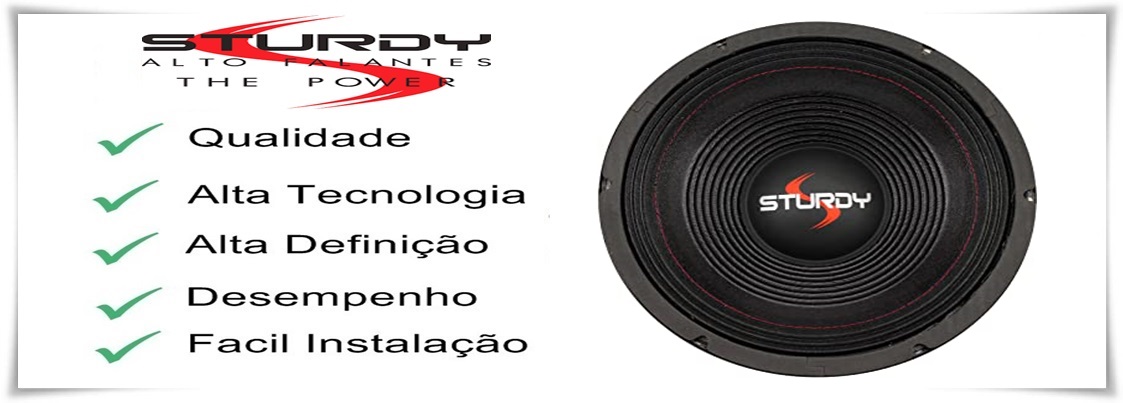 Alto Falante Woofer Sturdy 8 Polegada 200W - Alex Sound - Alex Sound